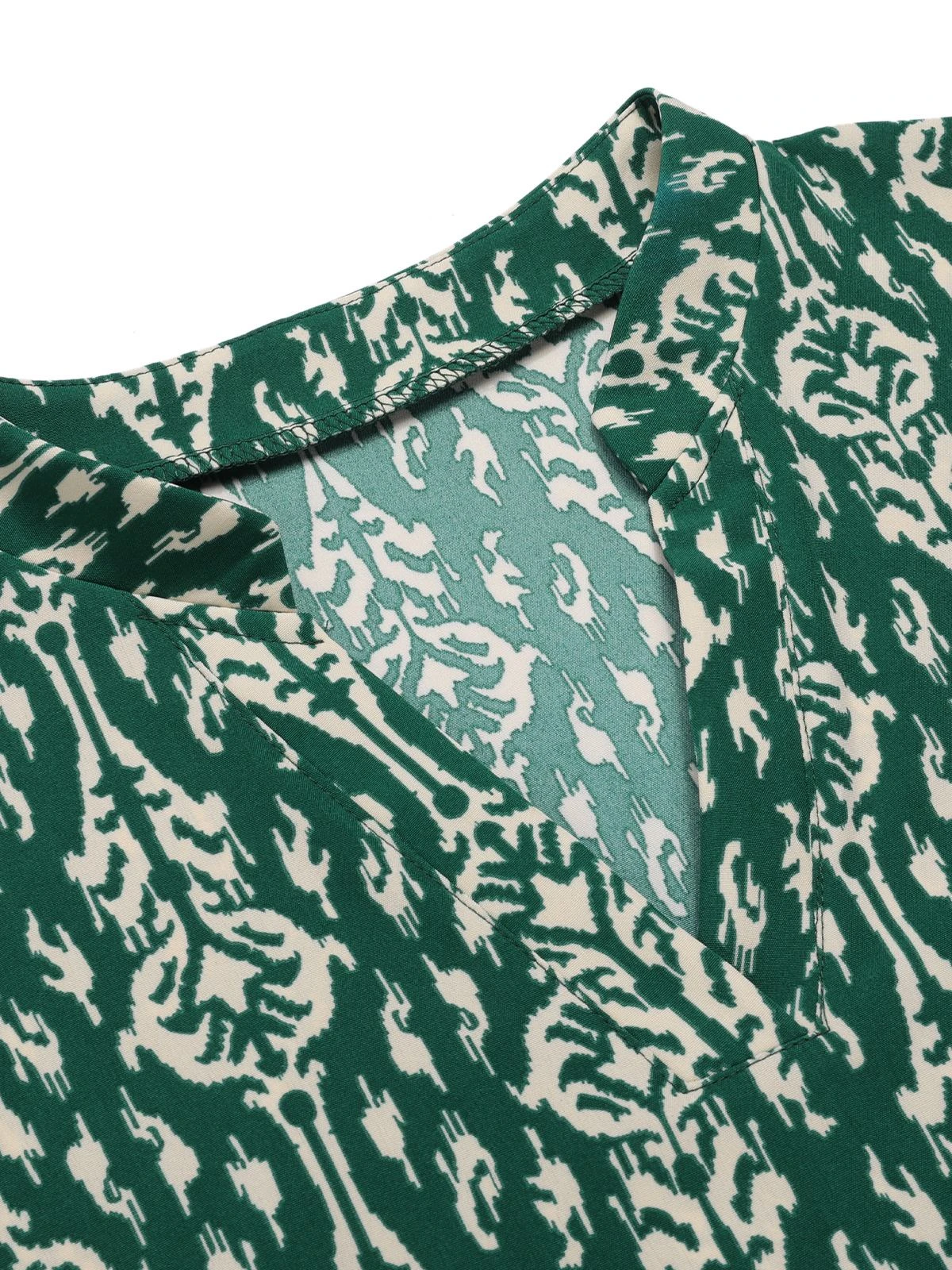 Green 1940s Vintage All-Over Print Blouse - Image 4
