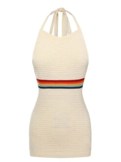 1950s Rainbow Stripe Knit Tank Top