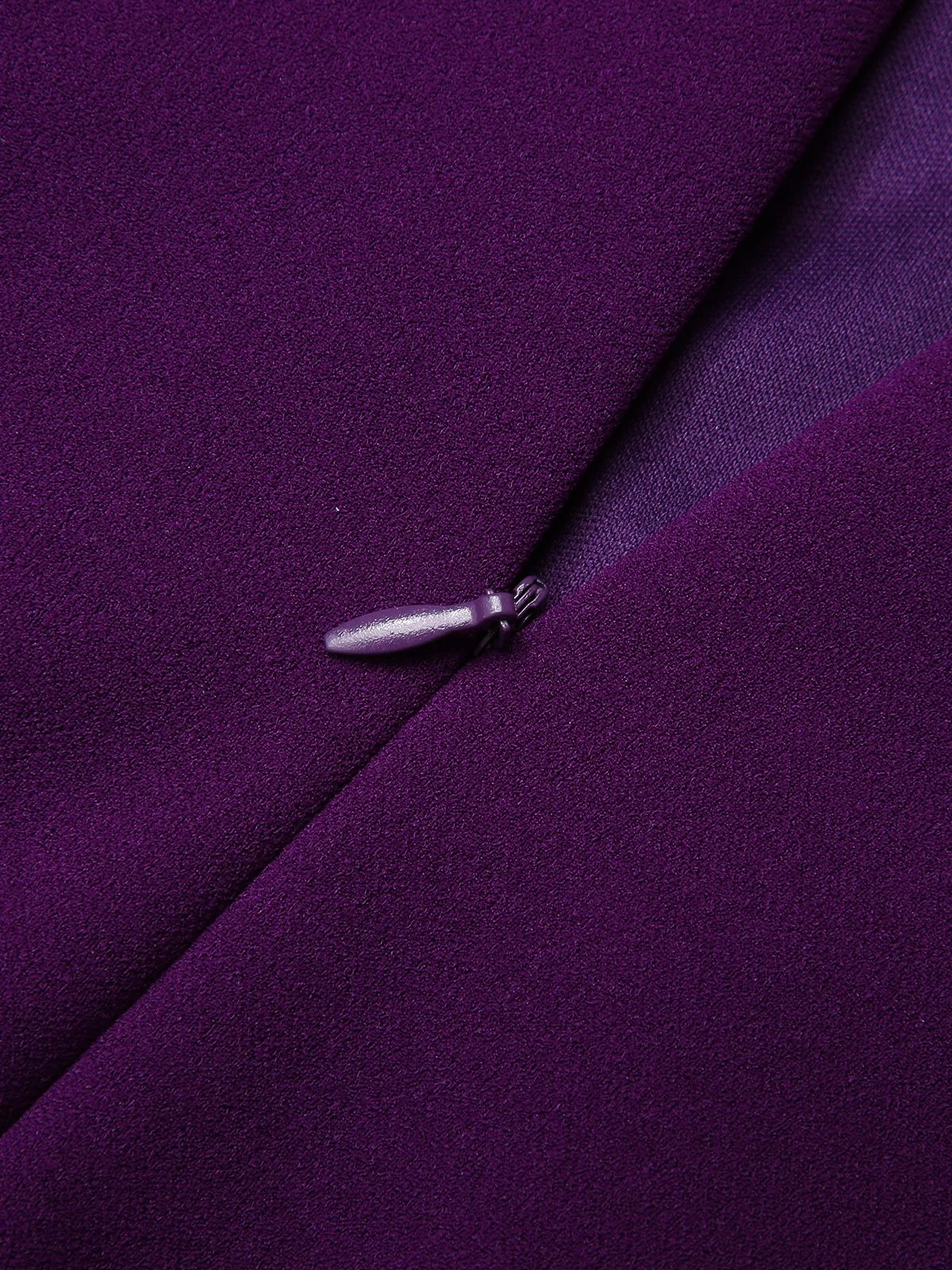 Deep Purple 1960s Solid Gigot Sleeve Ruffles Dress - Image 4