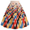 Multicolor 1950s Diagonal Plaid Swing Skirt