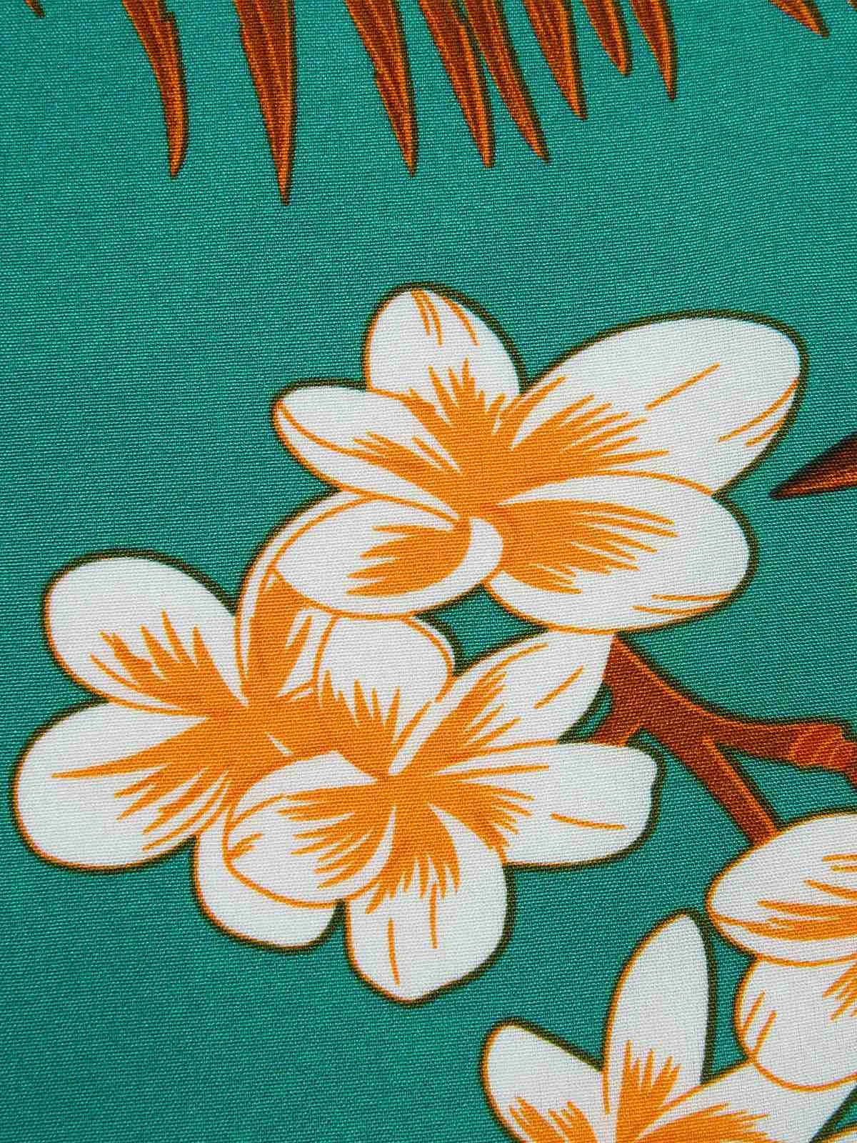 Green 1950s V-Neck Ruffle Sleeves Romper - Image 7