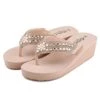 Rhinestone Wedge Flip Flop Slippers