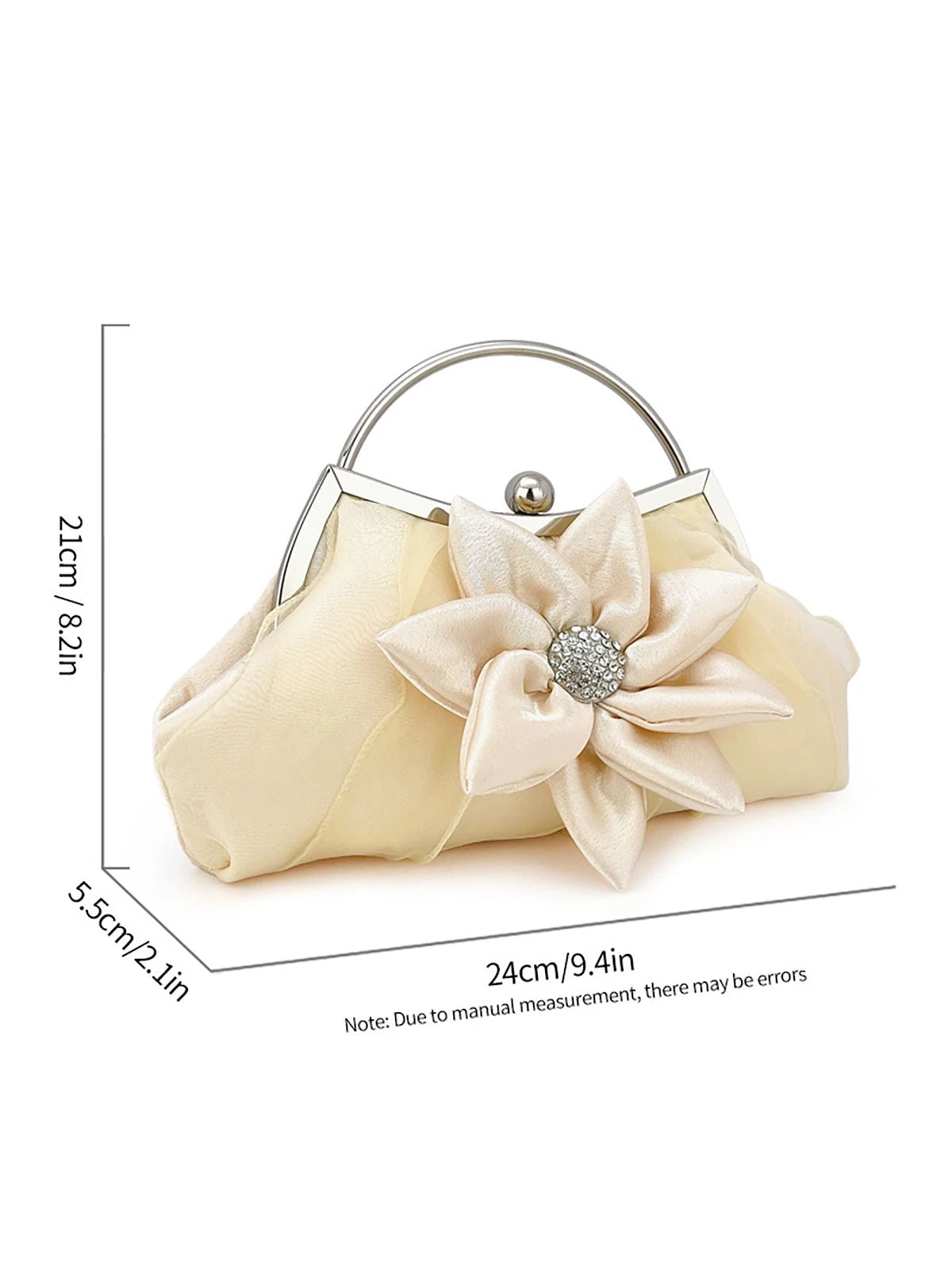 Vintage Rhinestones & 3D Flower Tote Bag - Image 5