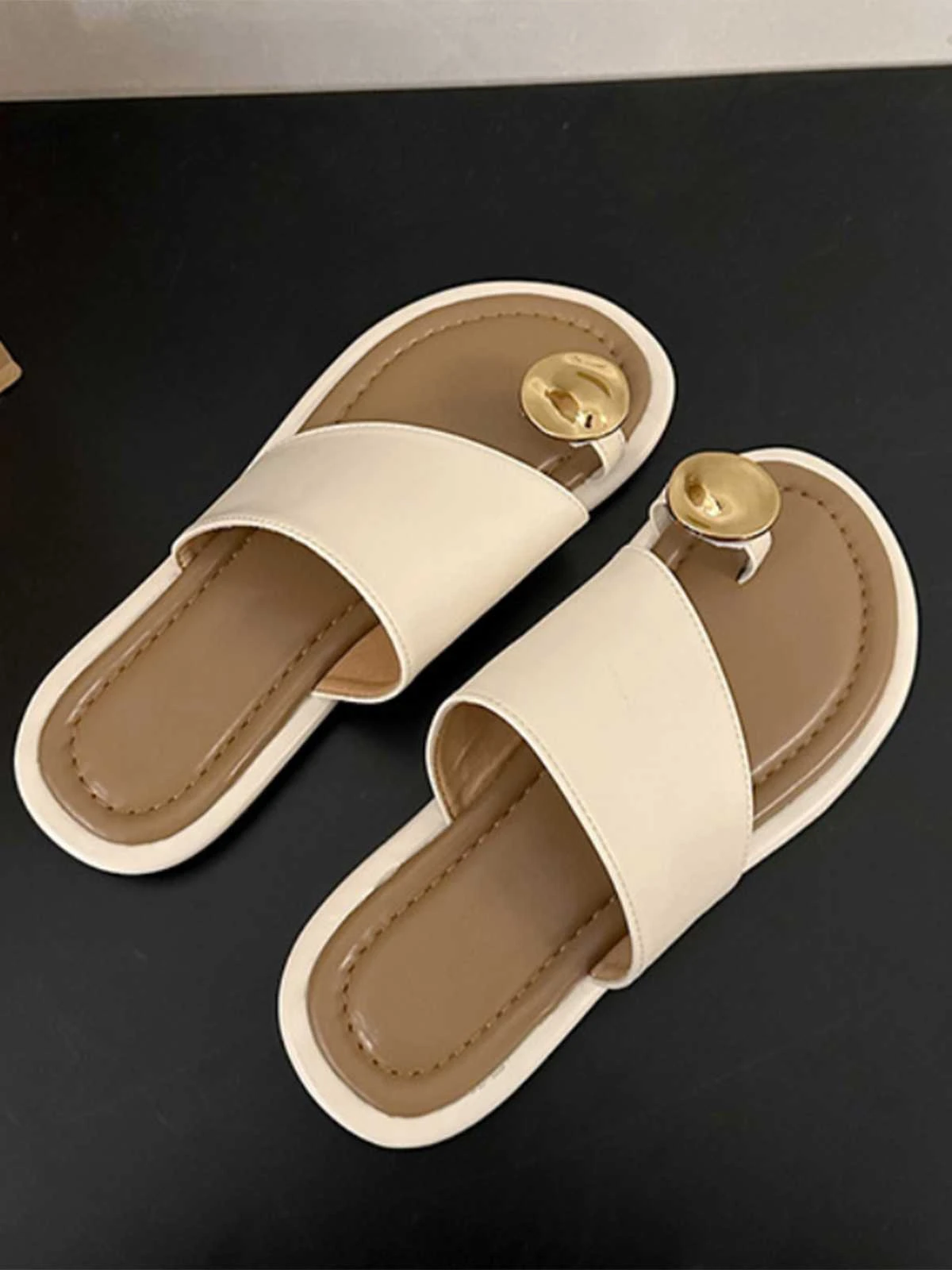 Metal Thumb-Toe Beach Sandals - Image 3