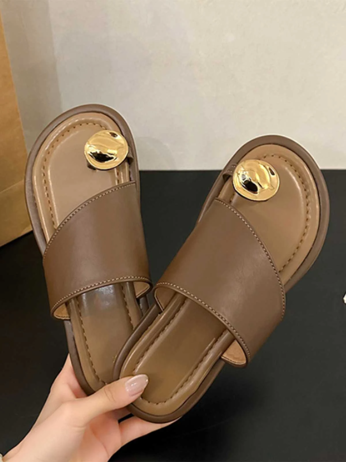 Metal Thumb-Toe Beach Sandals - Image 7