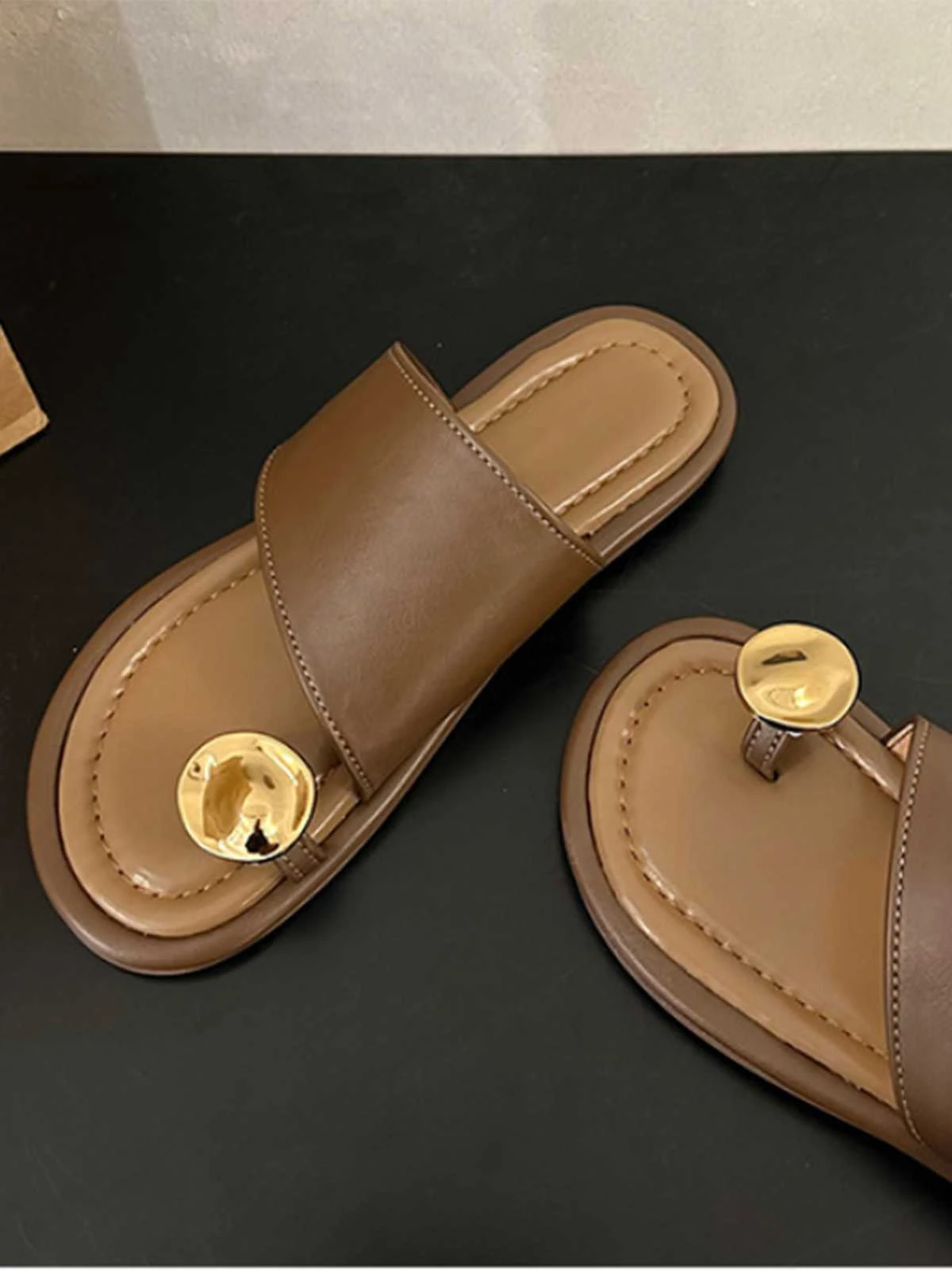 Metal Thumb-Toe Beach Sandals - Image 5