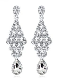 Silver 1920sRhinestone Earrings