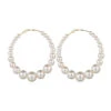 Pearl Large Hoop Vintage Earrings