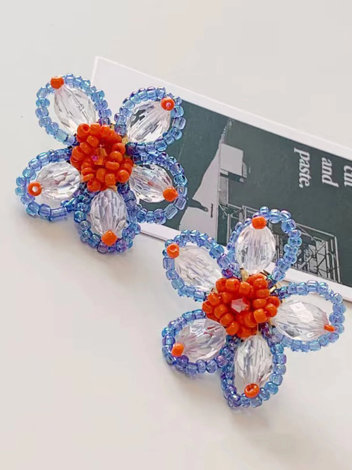 Cute Beading Flower Stud Earrings - Image 3