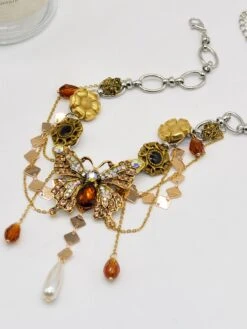 Rhinestones 3D Butterfly Royal Style Necklace