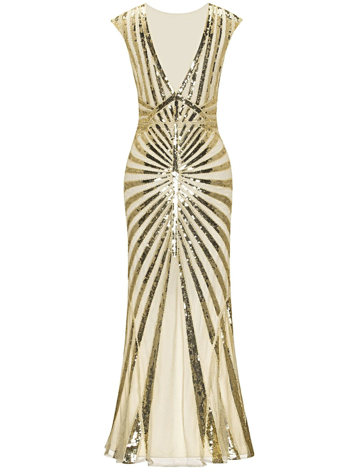 1920s Sequin Art Deco Maxi Dress - Image 7