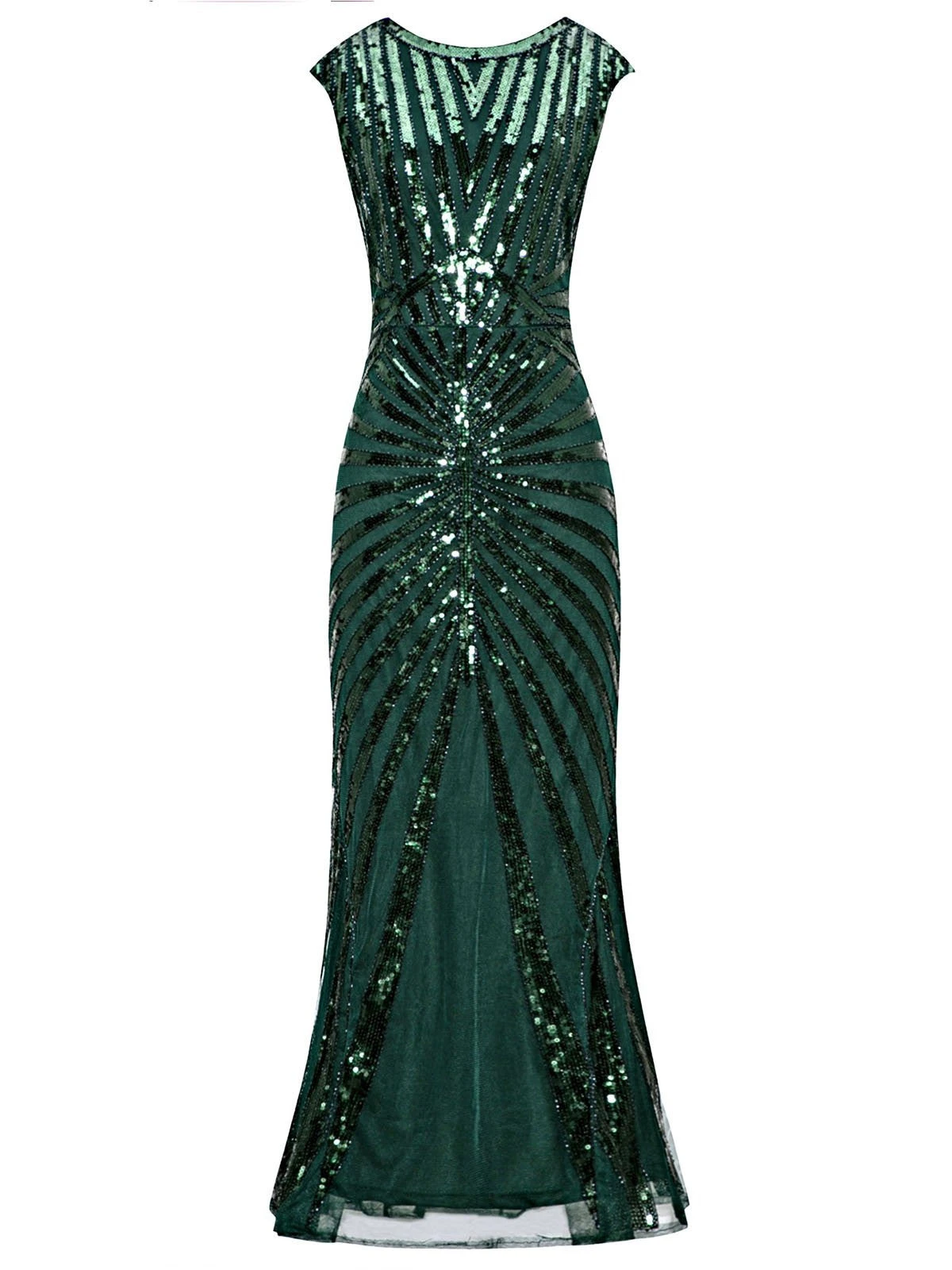 1920s Sequin Art Deco Maxi Dress - Image 12