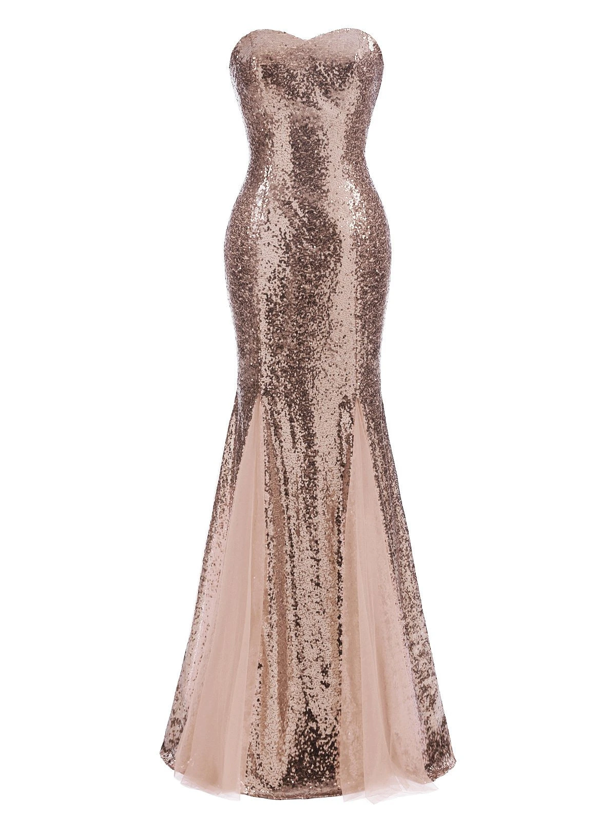 1930s Vintage Sequin Strapless Dress - Image 2