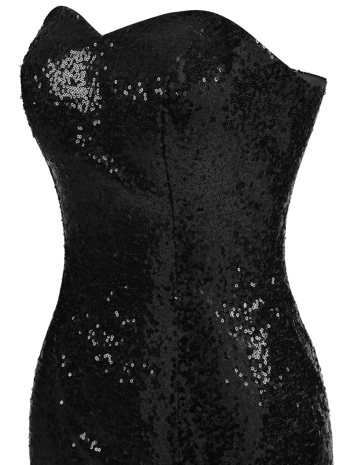 1930s Vintage Sequin Strapless Dress - Image 20
