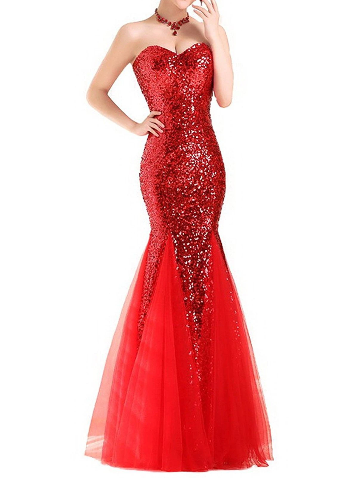 1930s Vintage Sequin Strapless Dress - Image 7