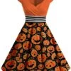 [Plus Size] Orange 1950s Costume Dress