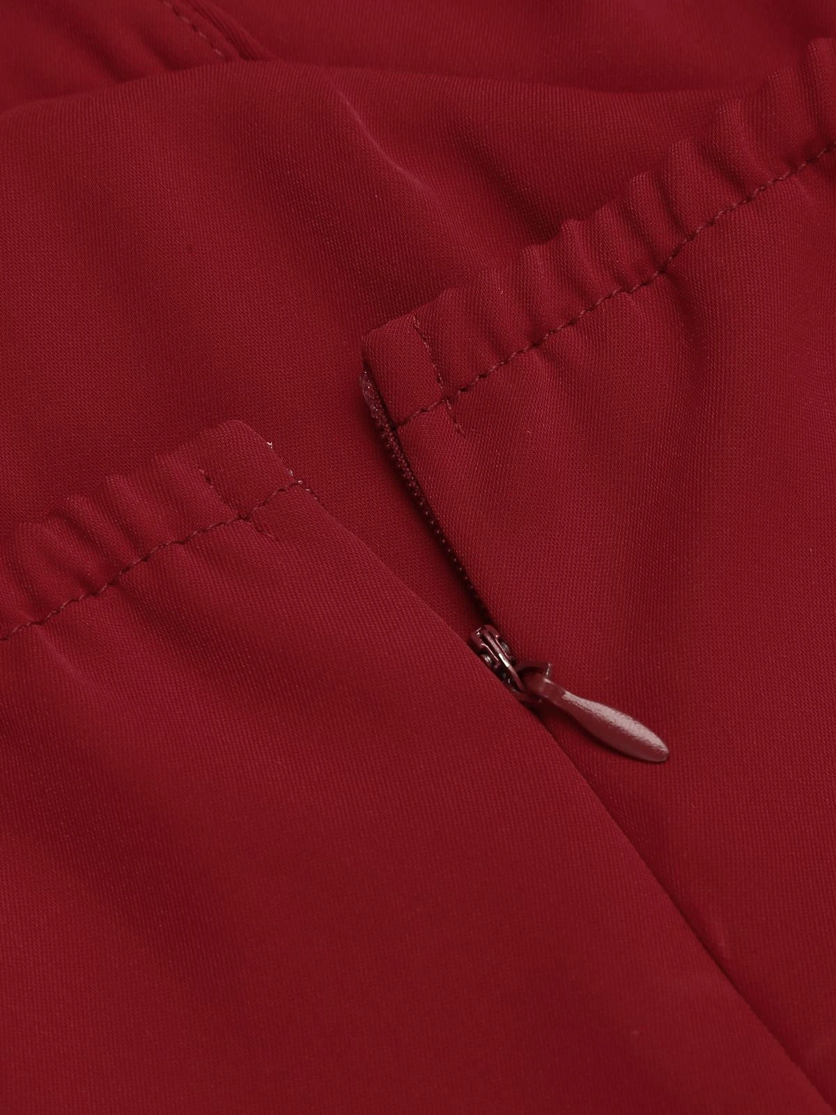 Red 1960s Solid Halter Bodycon Dress - Image 6