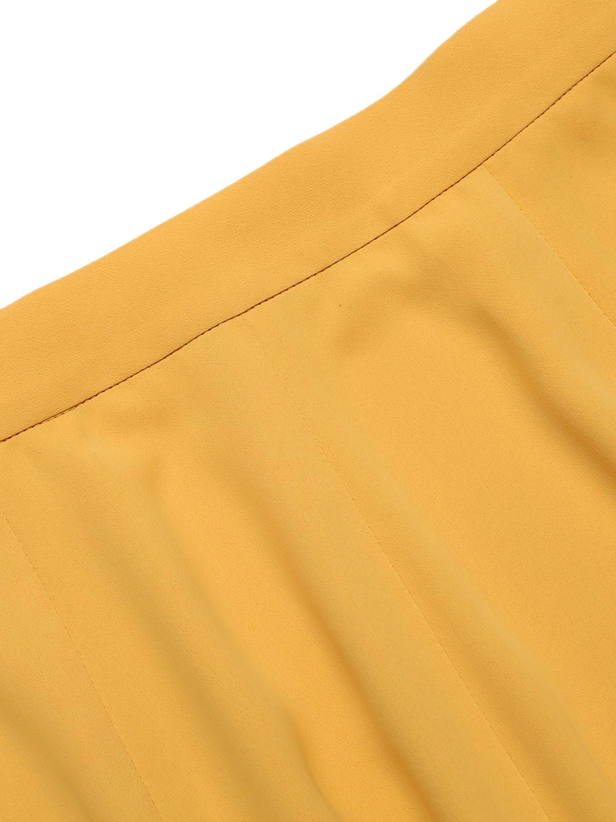 Yellow 1950s Ruffled Pockets Shorts - Image 4