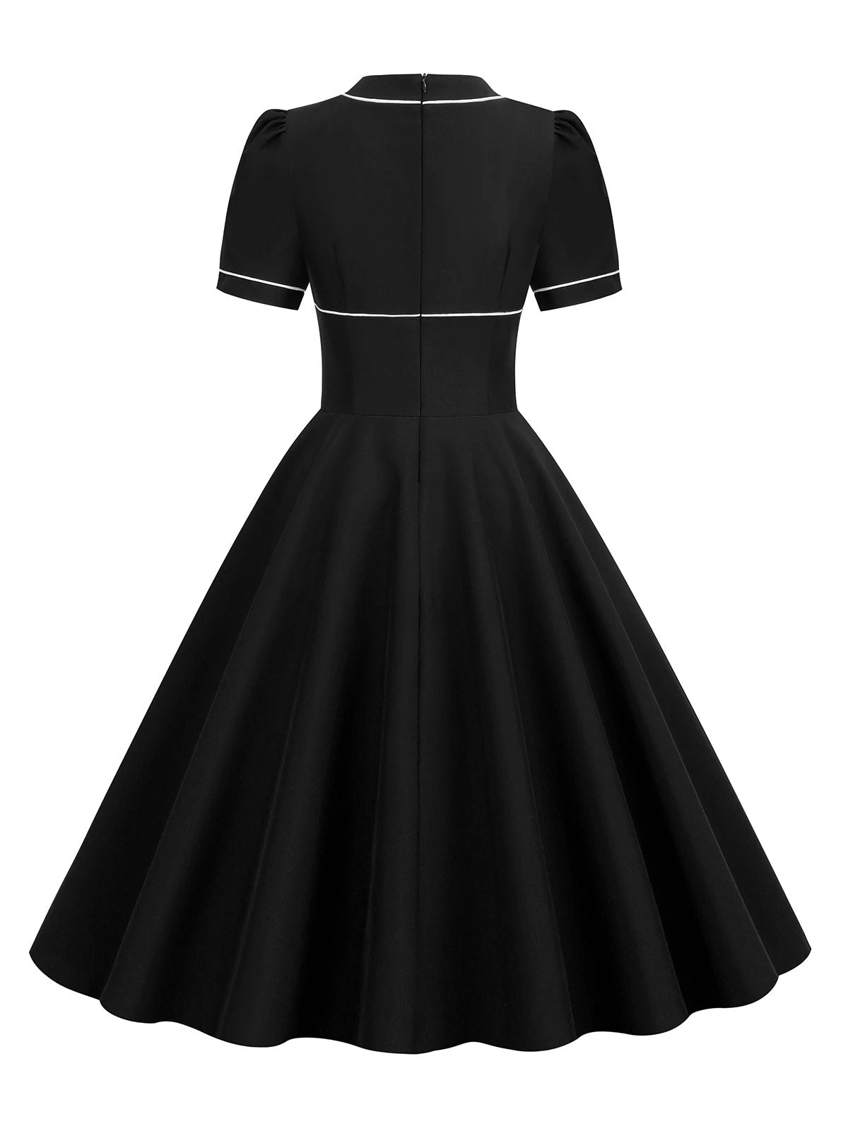 1950s Patchwork Button Swing Vintage Dress - Image 8