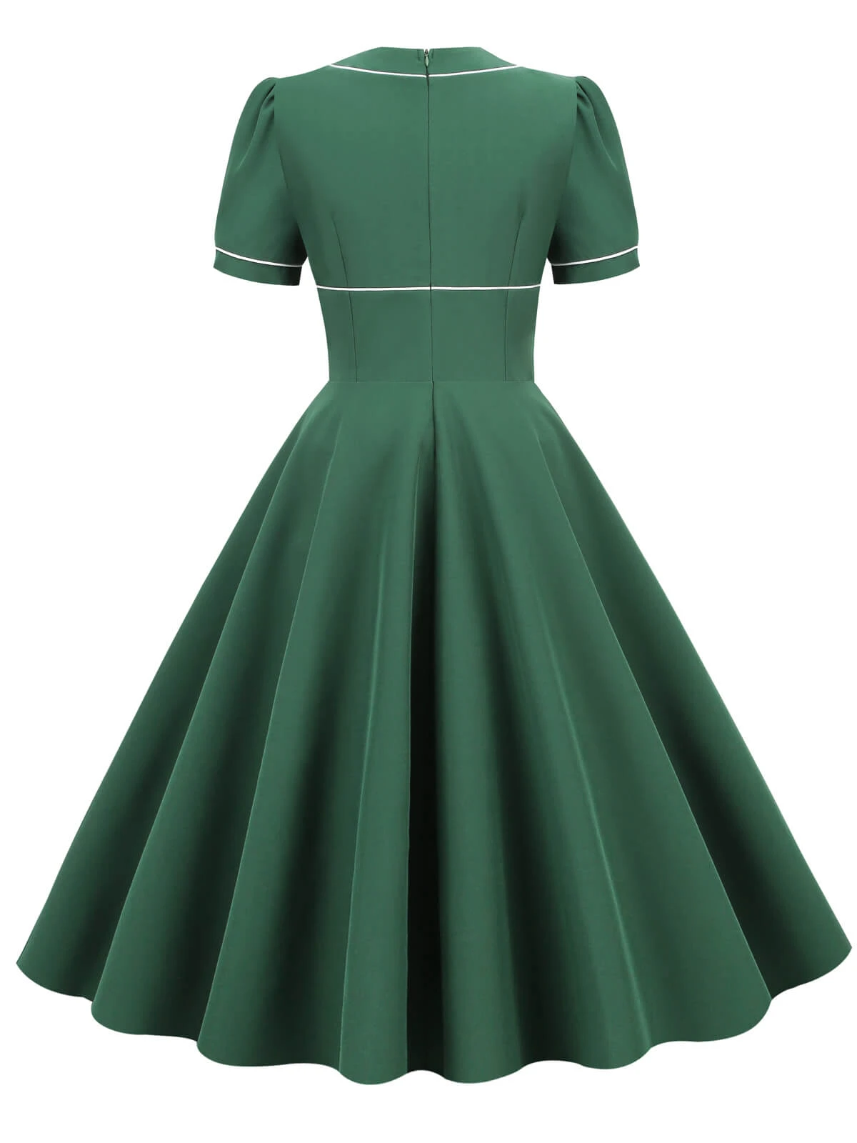 1950s Patchwork Button Swing Vintage Dress - Image 5