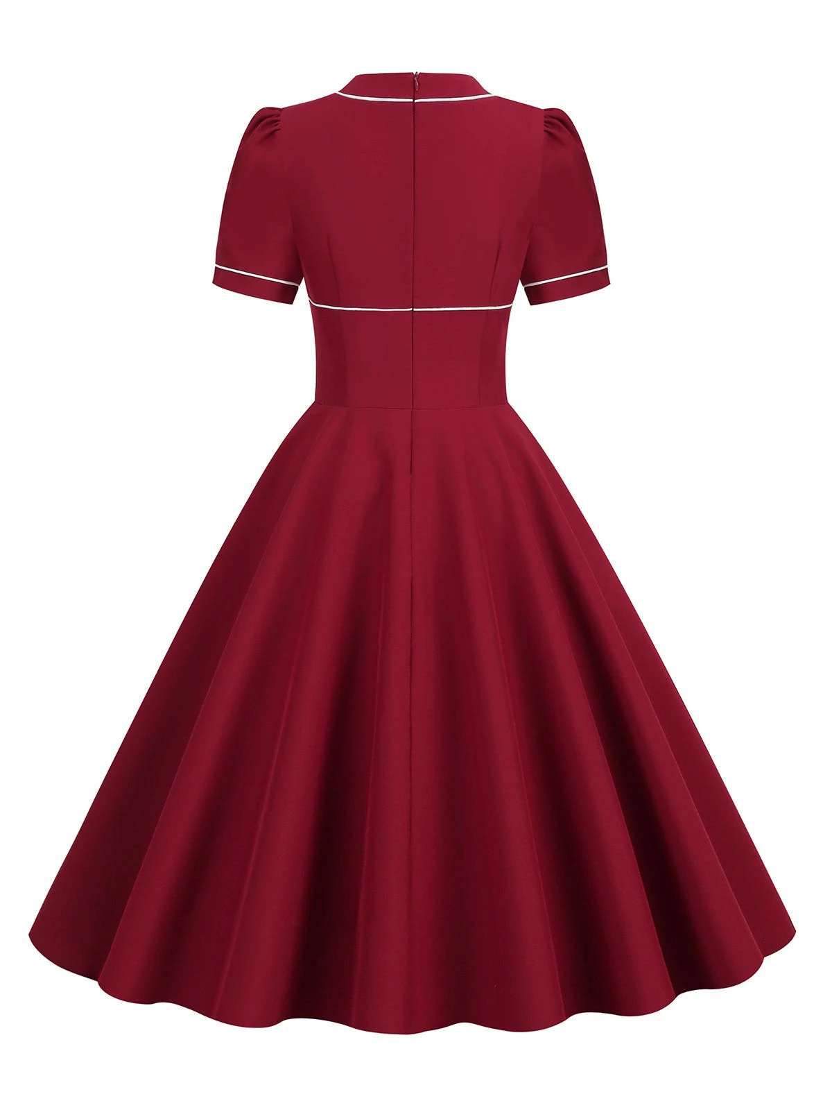 1950s Patchwork Button Swing Vintage Dress - Image 10