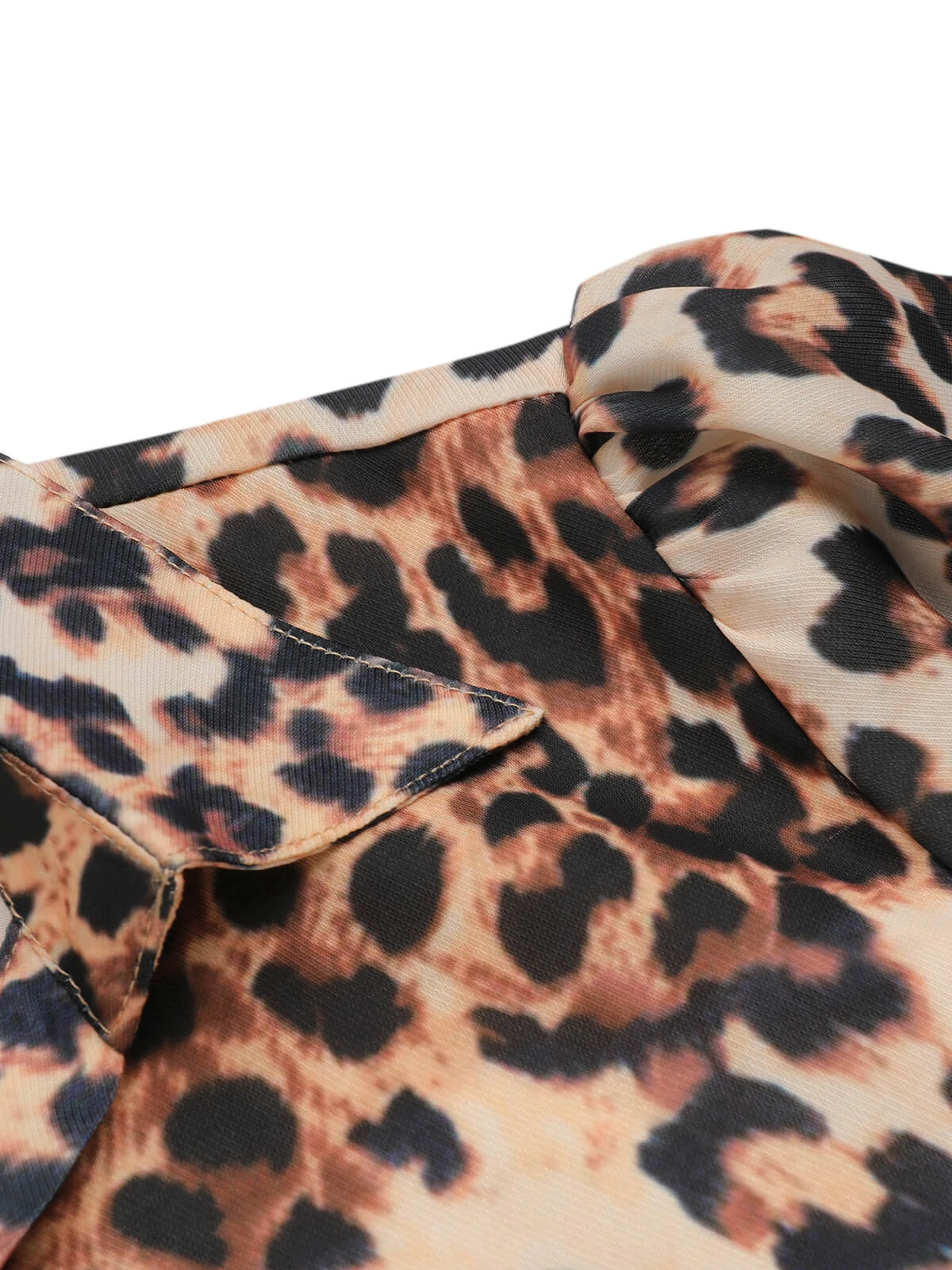 Leopard 1950s Lapel Lace-Up Vintage Romper - Image 7