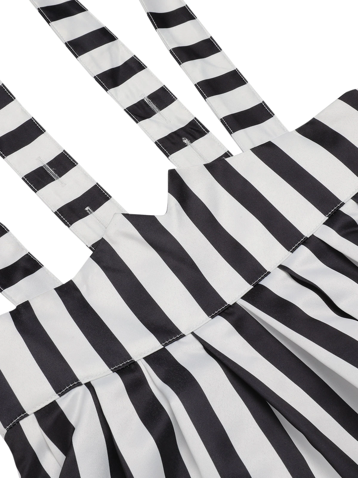 Black & White 1950s Stripes Suspender Skirt - Image 4