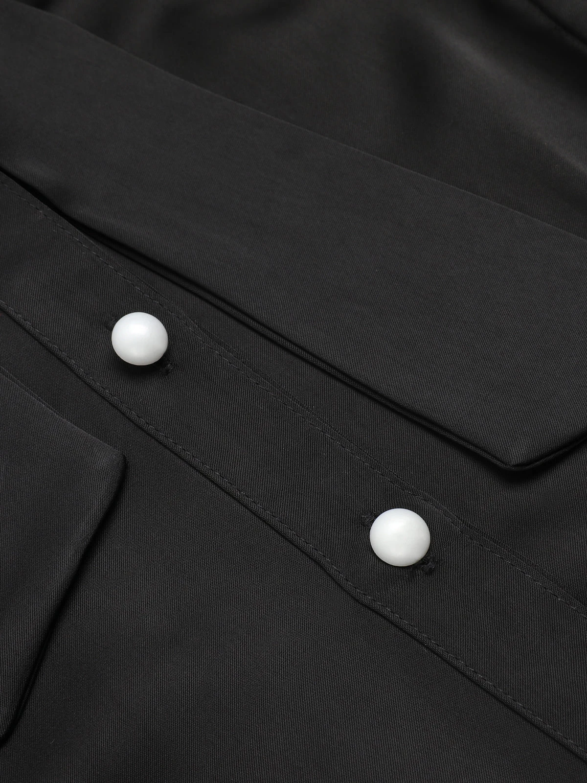 2PCS 1950s Black Solid Blouse & Suspender Skirt - Image 6