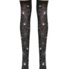 Black 1950s Halloween Thigh-High Socks