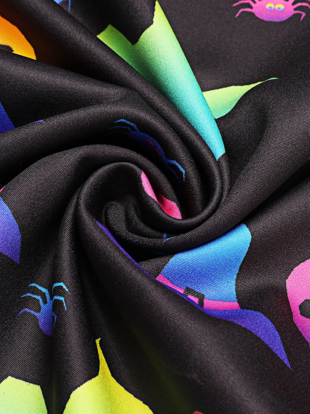 1950s Halloween Colorful Print Strap Dress - Image 7