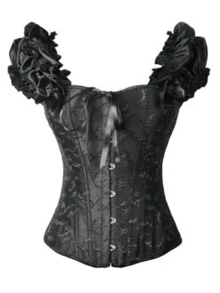 Steampunk Gothic Lace-Up Puff Sleeves Corset
