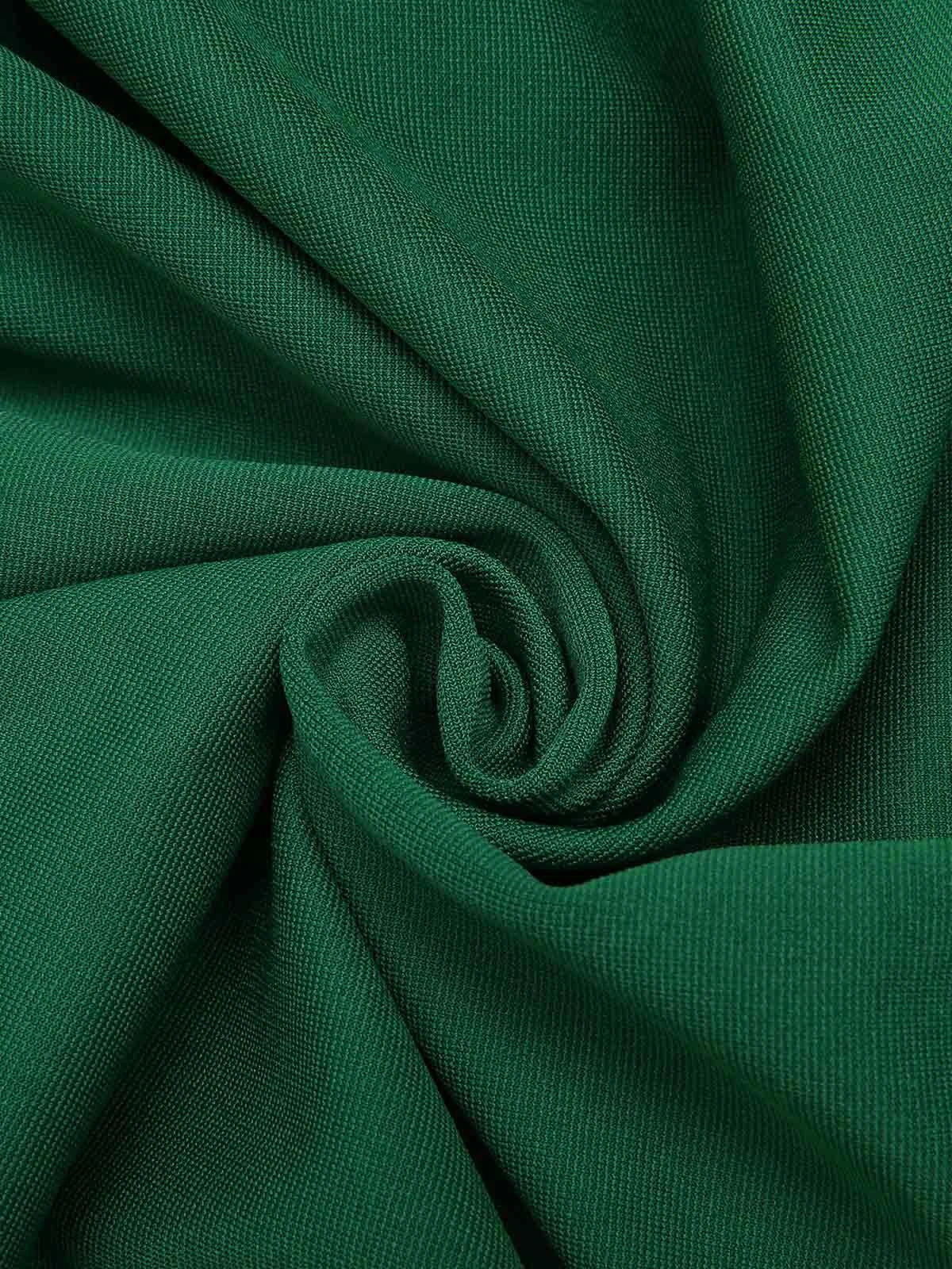 Green 1950s Christmas Plaid Patchwork Dress - Image 7