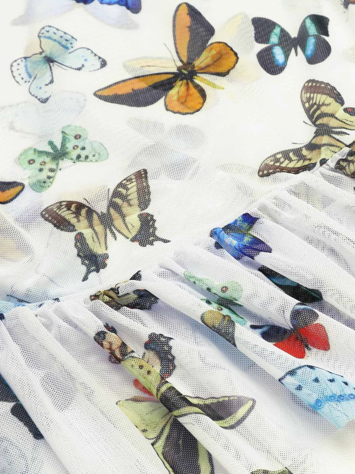 1960s Butterflies Strap One-piece Swimsuit & Cover-up Skirt - Image 7