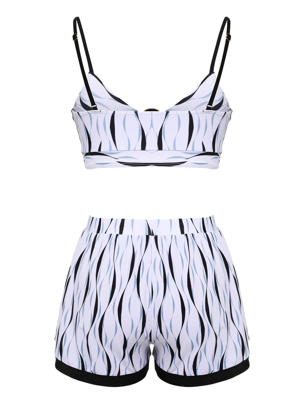 1950s Water Ripple Patchwork Strap Swimsuit - Image 4
