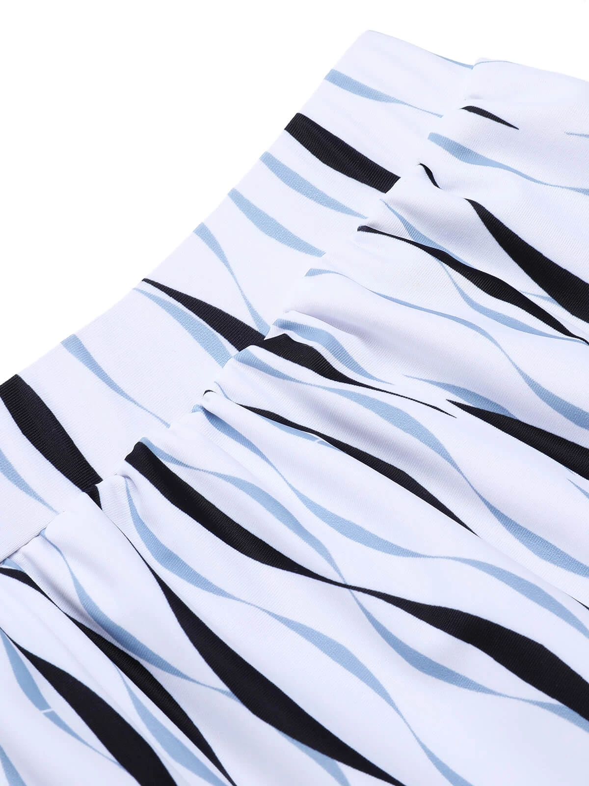 1950s Water Ripple Patchwork Strap Swimsuit - Image 6