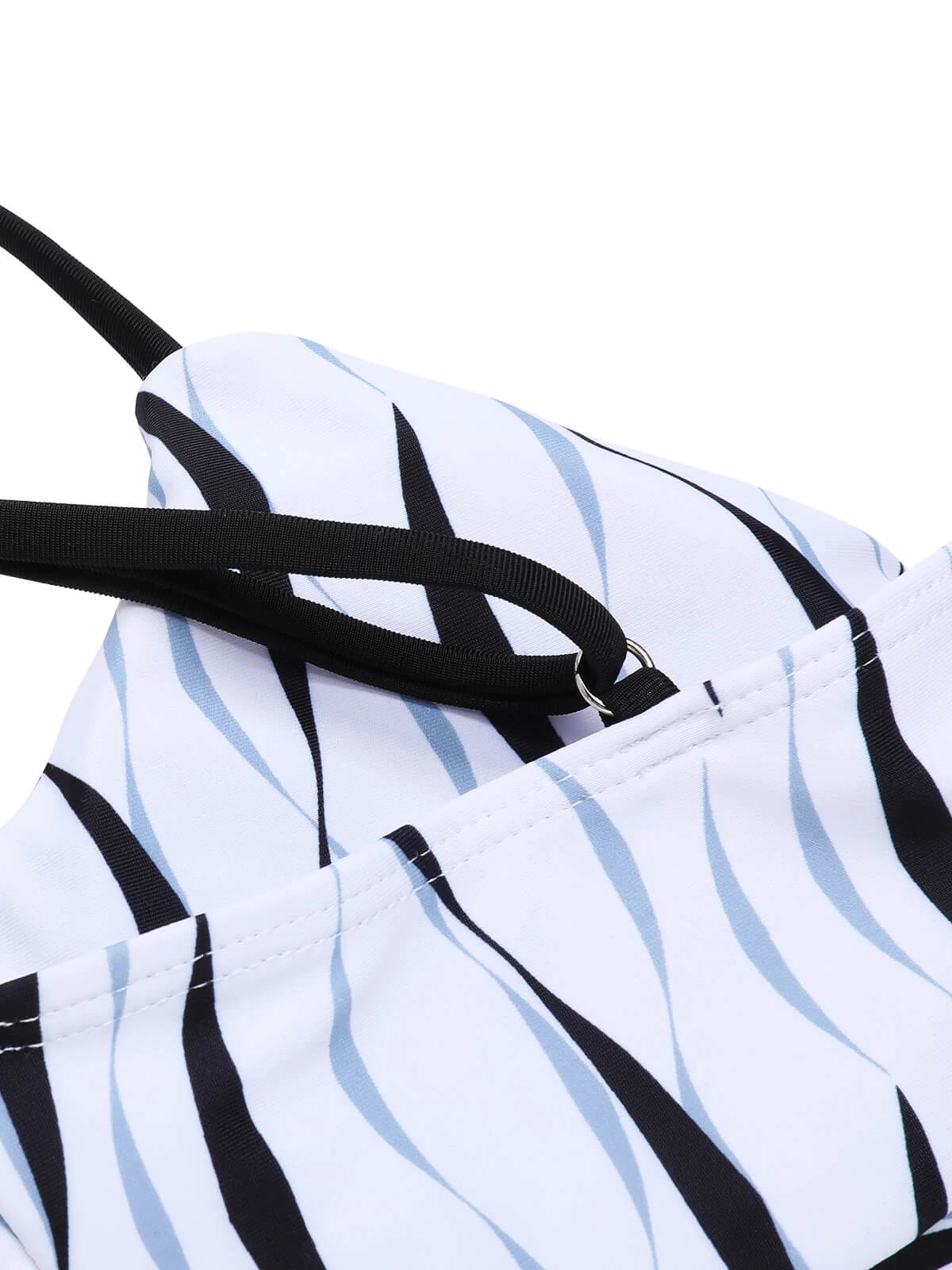 1950s Water Ripple Patchwork Strap Swimsuit - Image 5