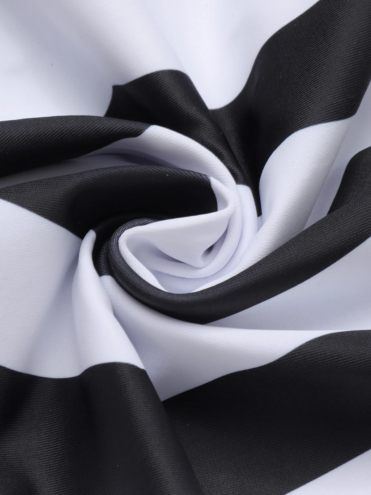 Black & White 1950s Barbie Stripes Halter Swimsuit - Image 7