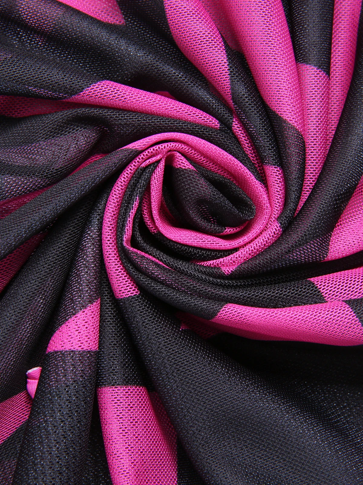 3PCS Rose Red 1960s Geometric Bikini Set & Cover-Up - Image 6