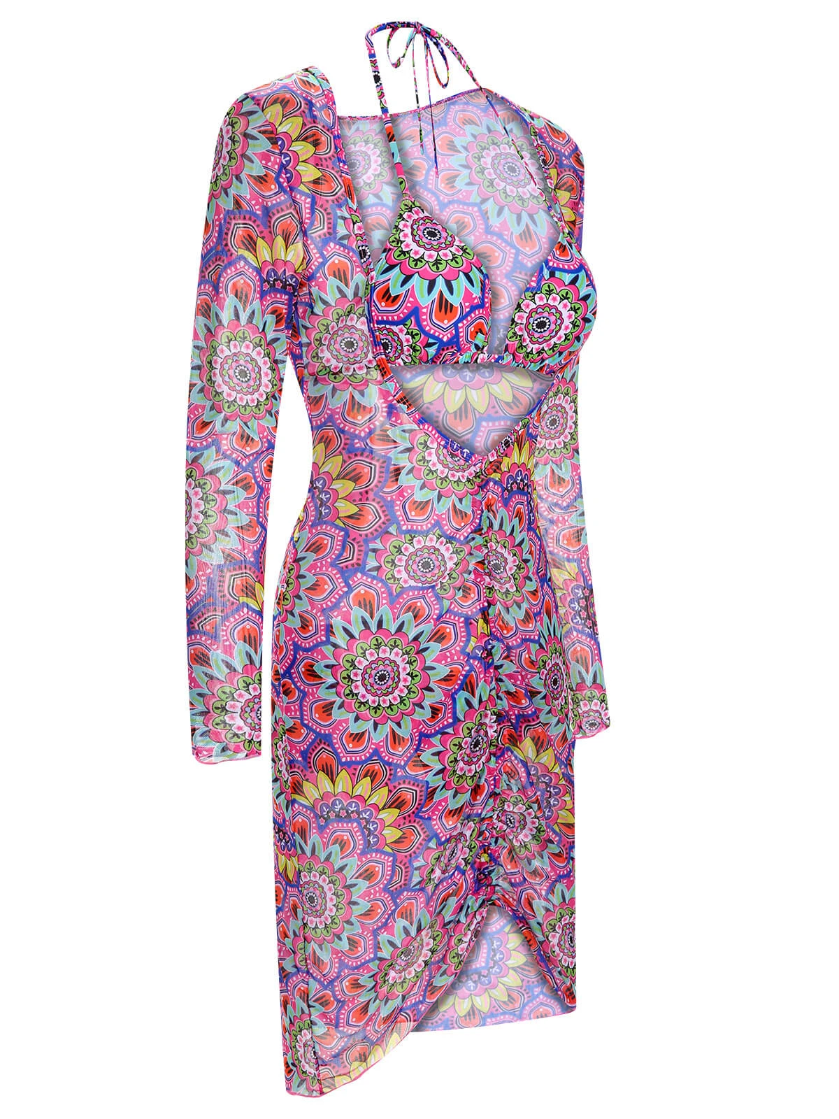 Multicolor 1930s Mandala Bikini Set & Cover-Up - Image 2