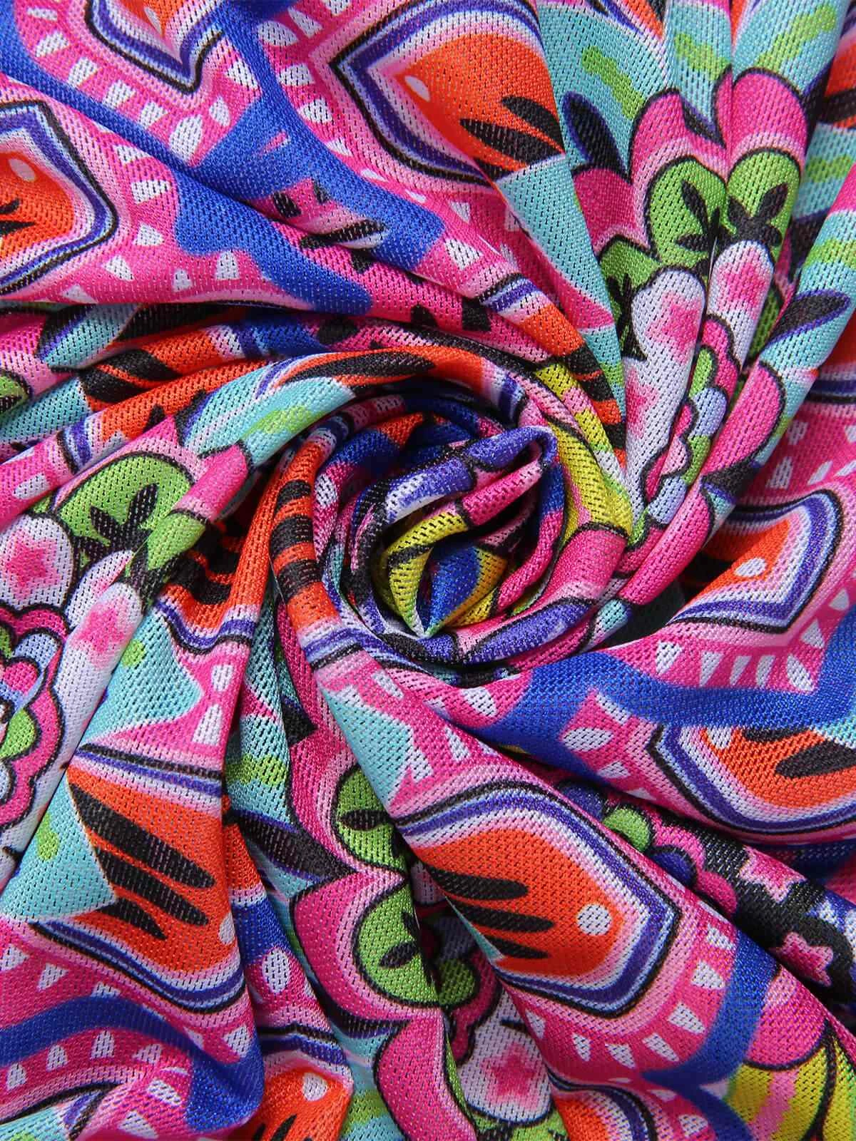 Multicolor 1930s Mandala Bikini Set & Cover-Up - Image 8