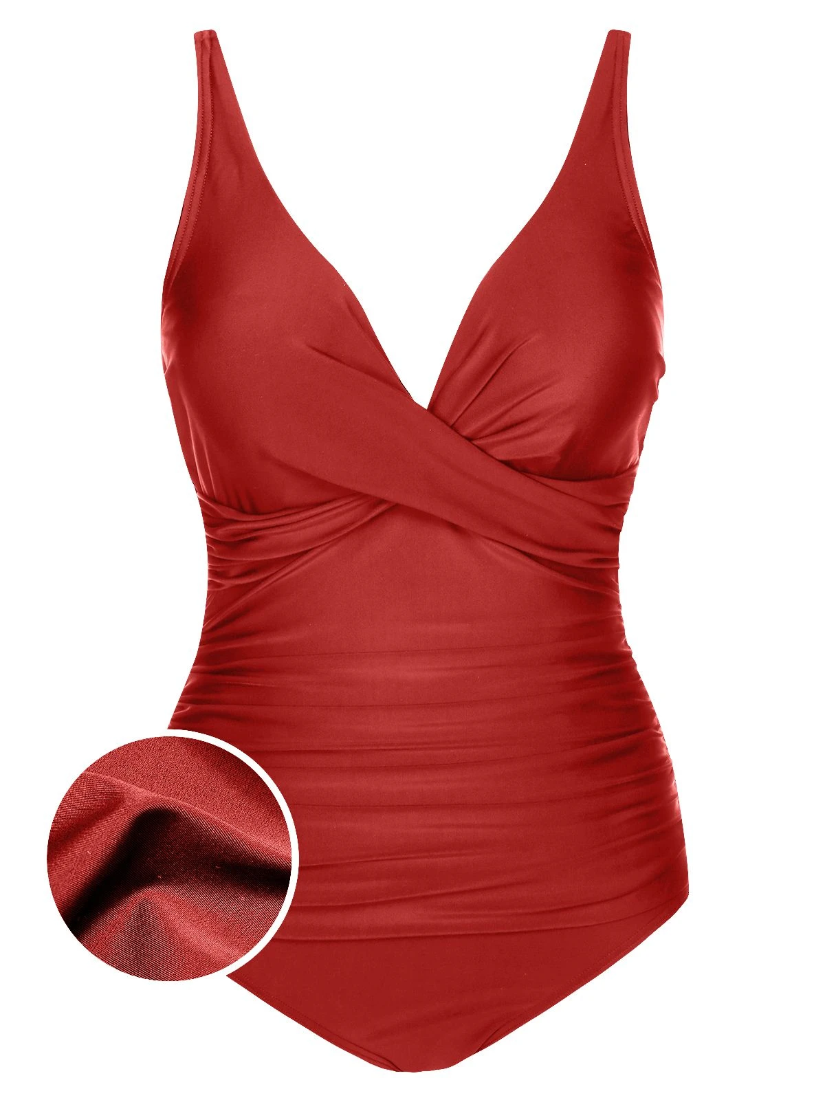 1950s Classic Solid One-Piece Swimsuit - Image 8