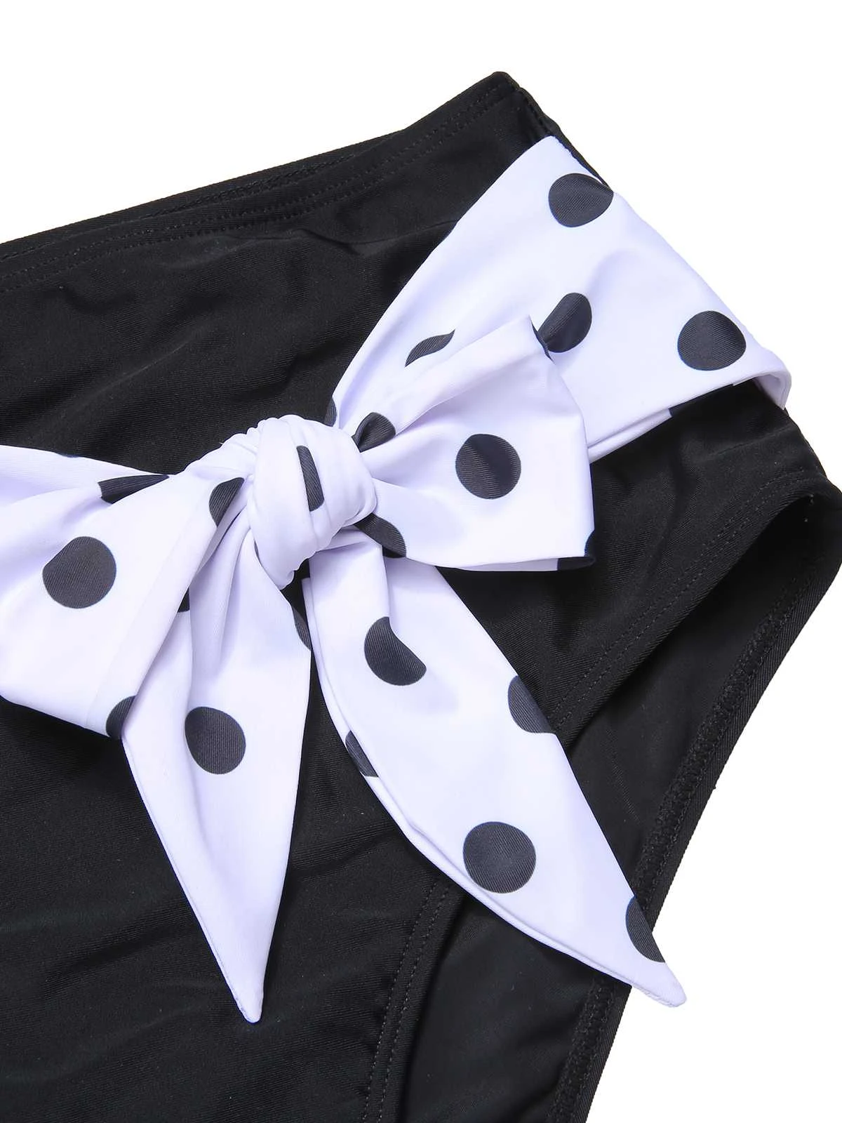 1950s Halter Contrast Polka Dots Swimsuit - Image 7