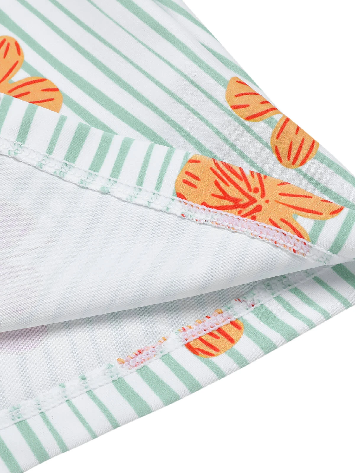 Light Green 1950s Floral Stripe Skirt Cover-Up - Image 7