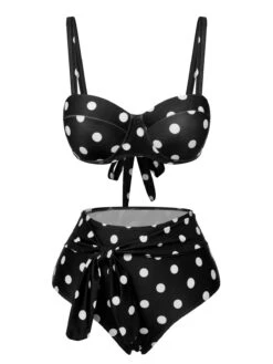 Vintage 1950s Polka Dots Strap Swimsuit