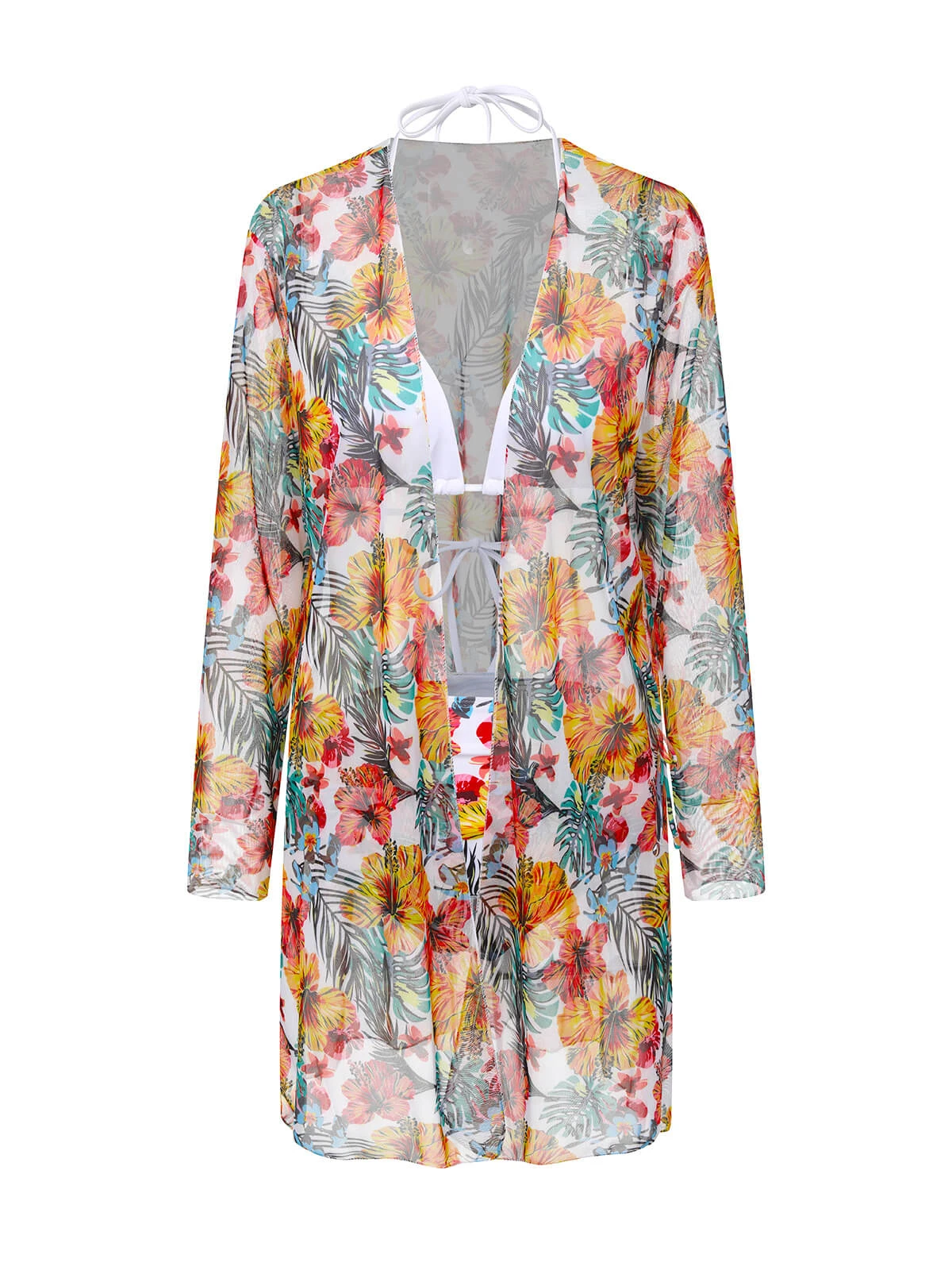 1960s Tropical Halter Bikini Set & Cover-Up - Image 11