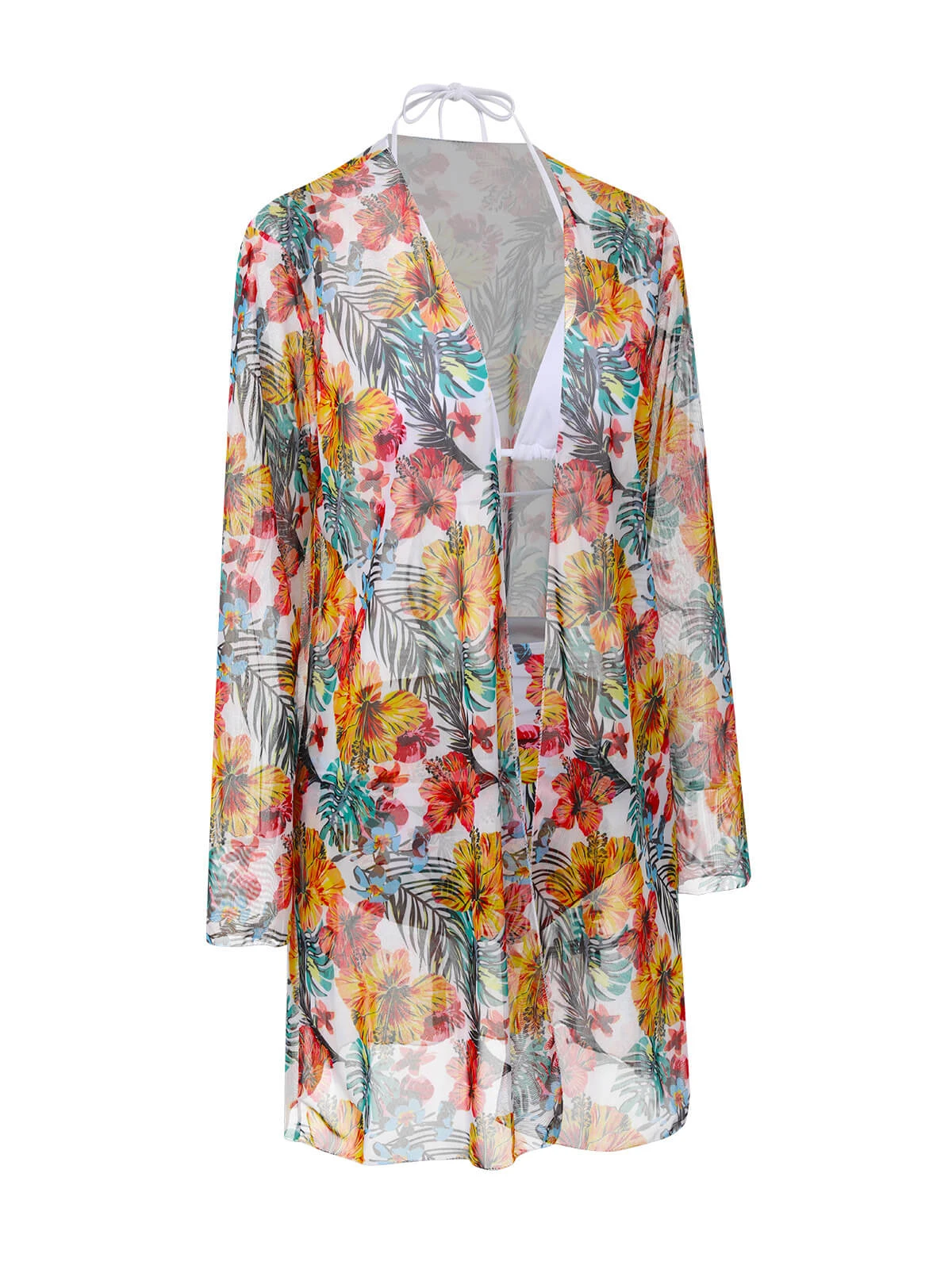 1960s Tropical Halter Bikini Set & Cover-Up - Image 12