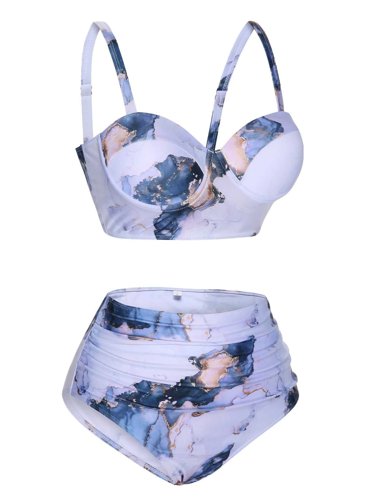 1960s Print Spaghetti Strap Swimsuit - Image 6