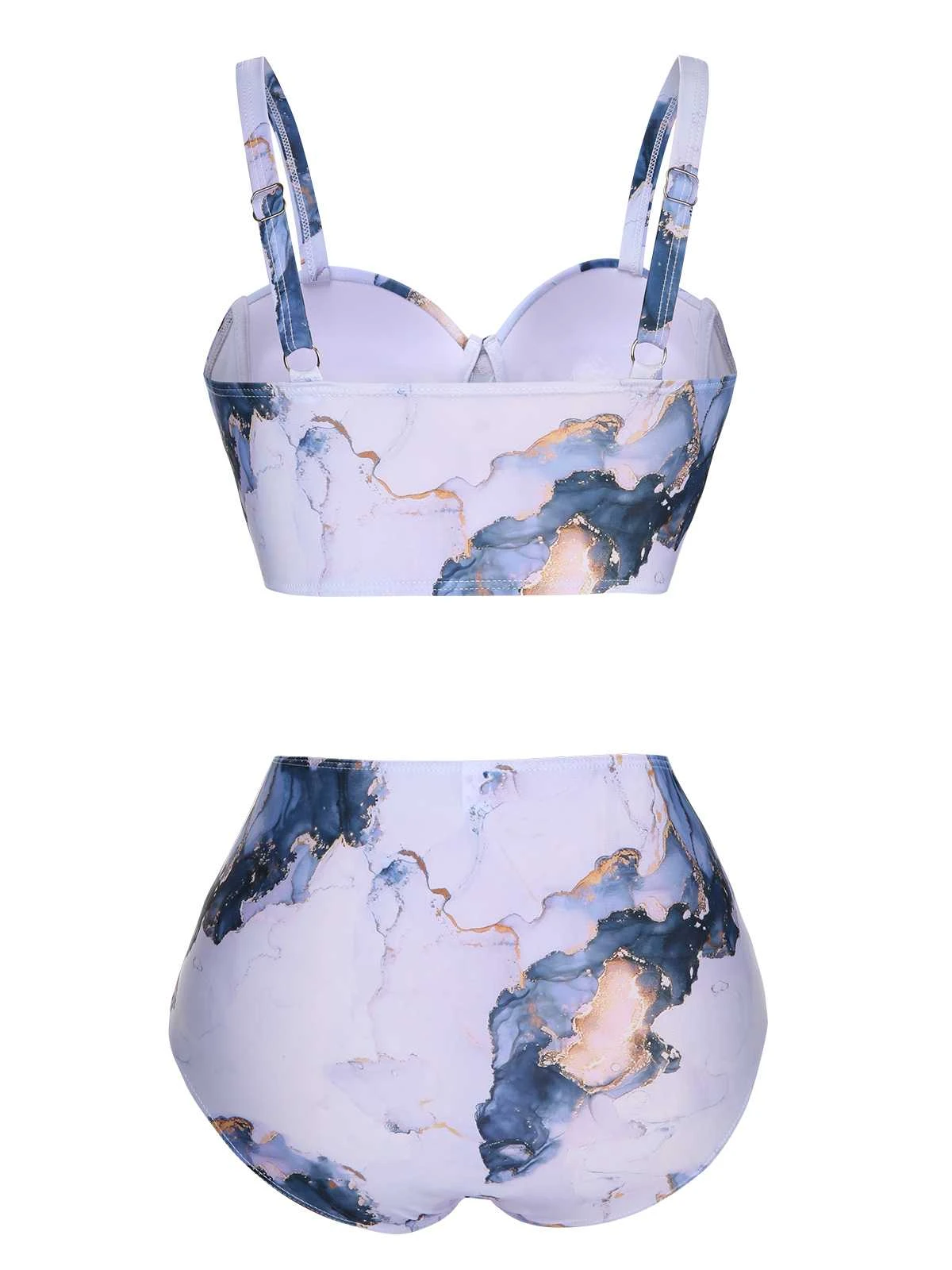 1960s Print Spaghetti Strap Swimsuit - Image 7