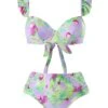 Light Green 1940s Grape Ruffle Swimsuit