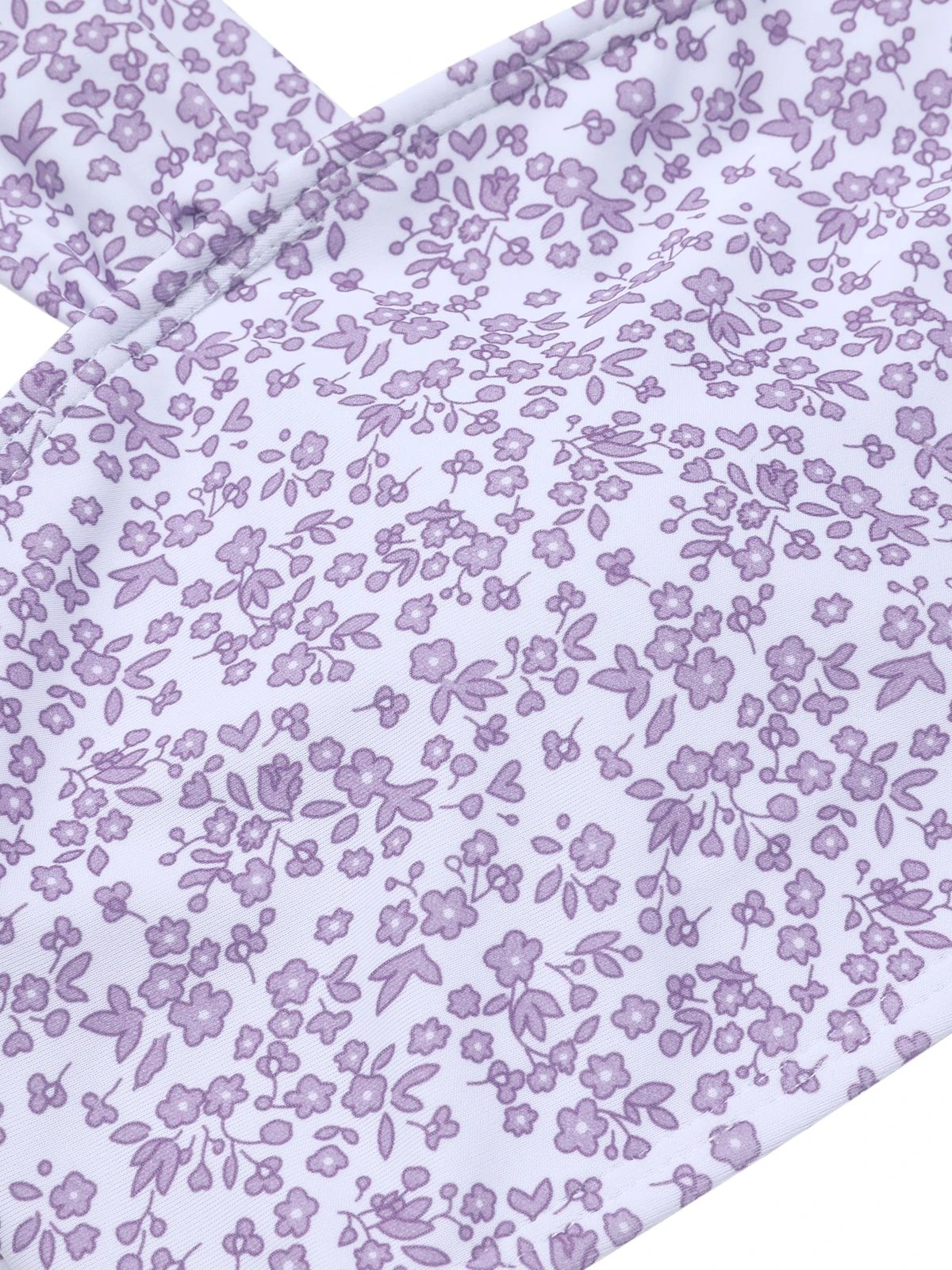 Lavender 1950s Floral Wide Strap Swimsuit - Image 4